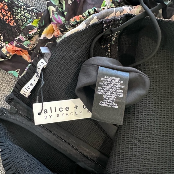 Alice & Olivia Cooper Floral Smocked Minidress 8 - Picture 7 of 8